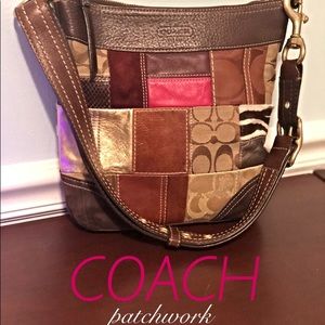 👜 Coach patchwork crossbody brown leather